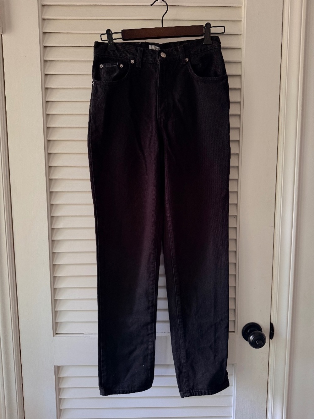 Calvin Klein Jeans Black High Rise Straight Leg Denim 28 Waist 90s Style CK